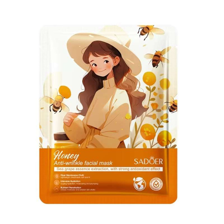 ماسک صورت ورقه ای ضد چروک و جوانساز عسل سادور sadoer