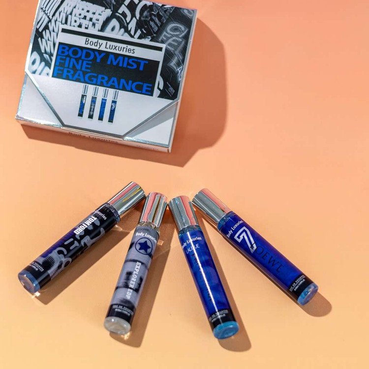 گیفت باکس بادی میست مردانه 4 عددی بادی لاکچری مدل FINE FRAGRANCE