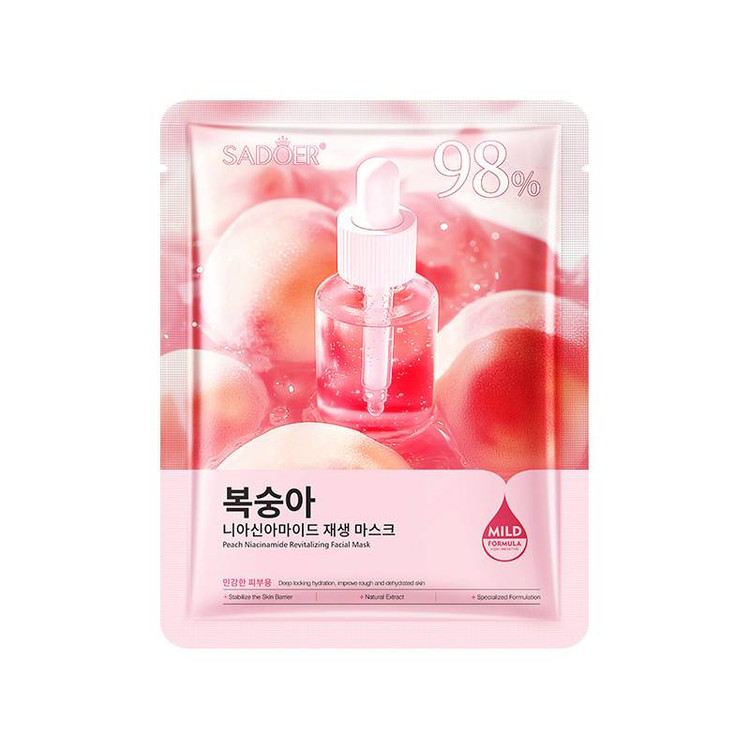 ماسک صورت ورقه ای آبرسان و مرطوب کننده هلو سادور SADOER