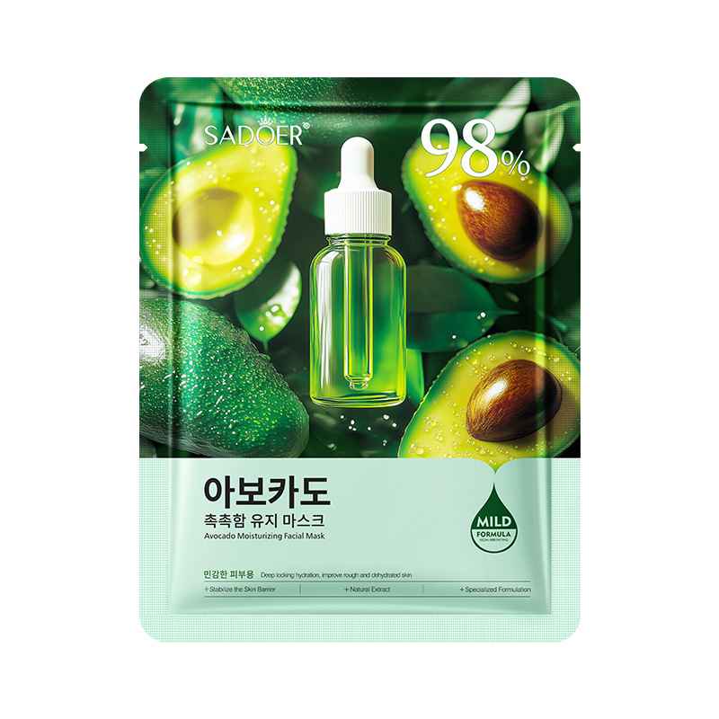 ماسک ورقه ای صورت آبرسان آووکادو سادور وزن 25 گرم sadoer