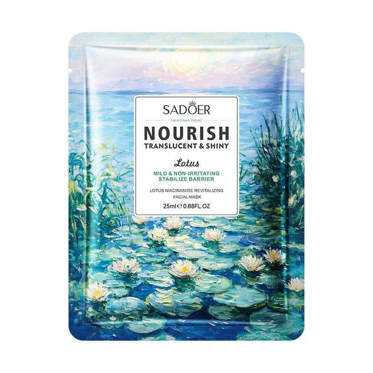 ماسک صورت ورقه ای آنتی اکسیدان گل لوتوس سادور وزن 25 گرم