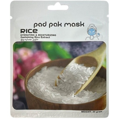ماسک صورت ورقه ای روشن کننده برنج پد پاک وزن 25 گرم