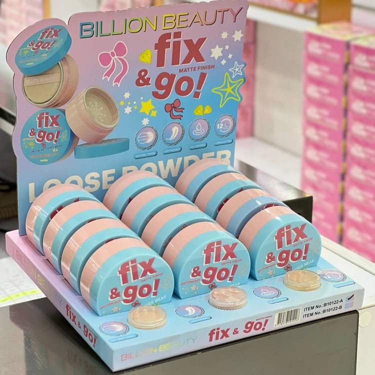 پودر فیکس آرایش بیلیون بیوتی مدل fix & go وزن 20 گرم