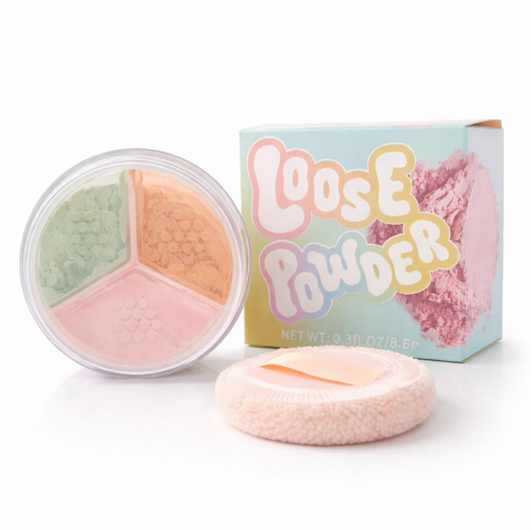 پودر فیکس آرایش رنگی تری کیو بیوتی مدل رنگین کمان وزن 8.5 گرم