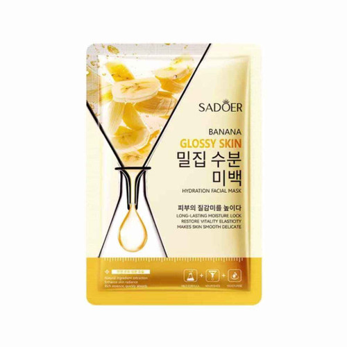 ماسک ورقه ای صورت آبرسان موز سادور وزن 25 گرم