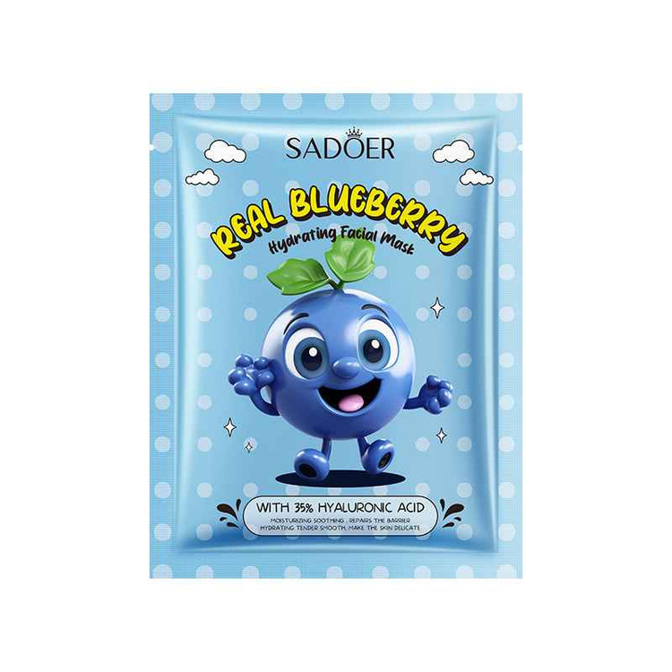 ماسک صورت ورقه ای آبرسان بلوبری سادور وزن 25 گرم sadoer
