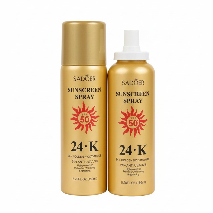 اسپری ضد آفتاب و روشن کننده سادور مدل 24K GOLD حجم 150 میل SPF 50
