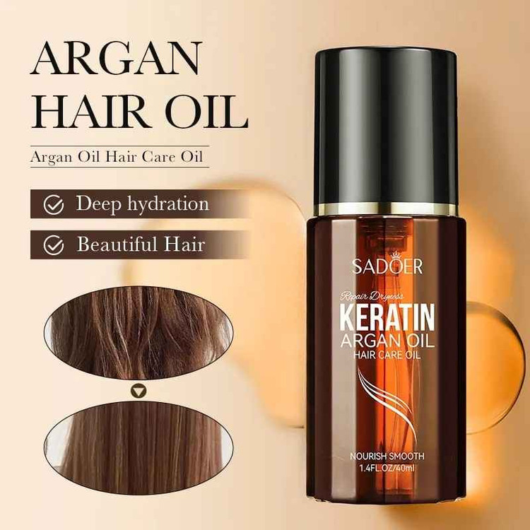 روغن مو تقویت کننده و ترمیم کننده آرگان و کراتین سادور حجم 40 میل