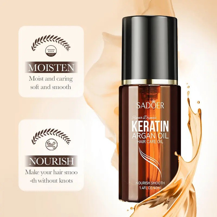 روغن مو تقویت کننده و ترمیم کننده آرگان و کراتین سادور حجم 40 میل