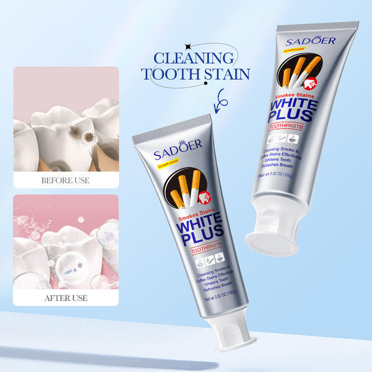خمیر دندان سفید کننده و جرم گیر سادور مدل WHITE PLUS وزن 100 گرم