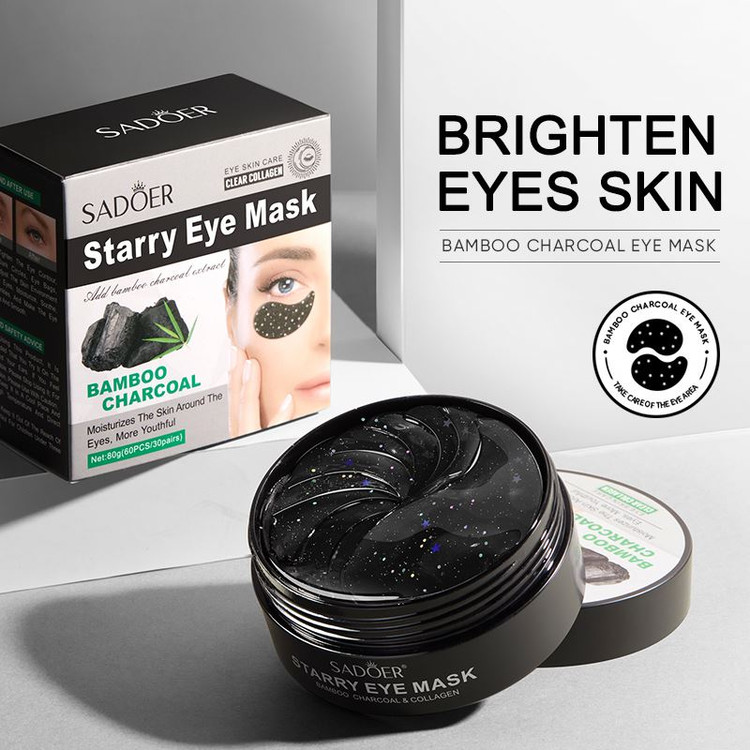 ماسک زیر چشم سادور مدل زغال بامبو بسته 60 عددی