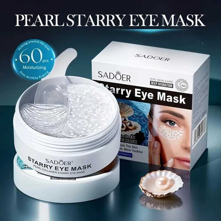ماسک زیر چشم ضد چروک سادور مدل کلاژن و مروارید بسته 60 عددی