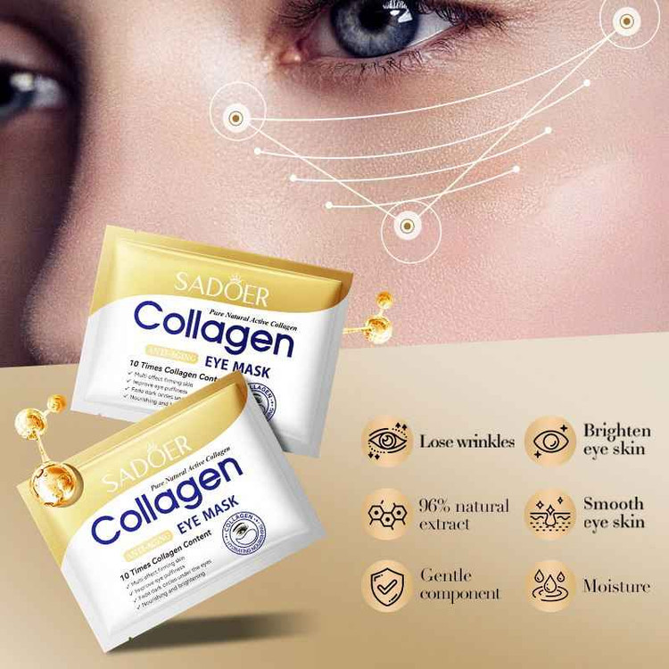 ماسک زیر چشم ورقه ای ضد چروک سادور مدل کلاژن وزن 7.5 گرم