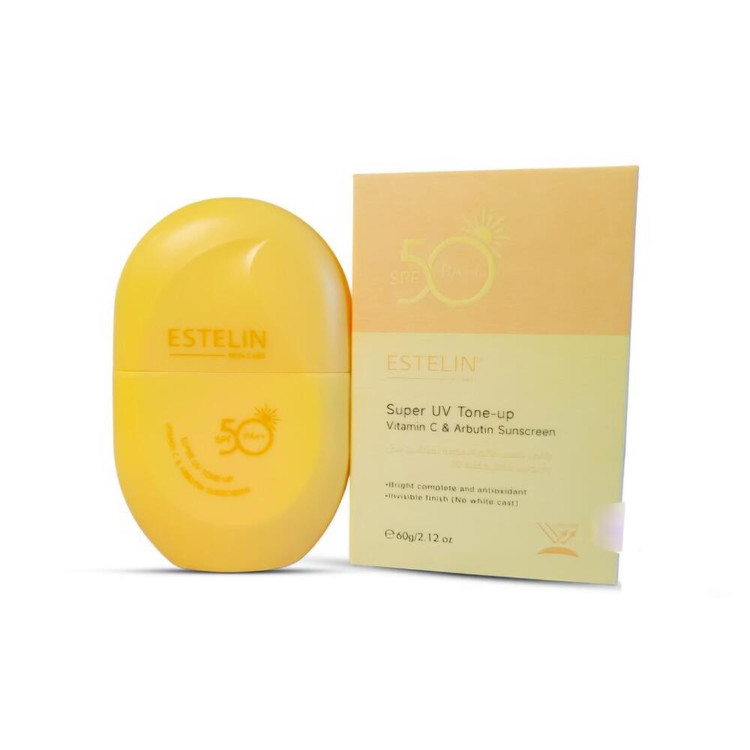 کرم ضد آفتاب روشن کننده و آنتی اکسیدان استلین مدل ویتامین سی و آربوتین وزن 60 گرم SPF50