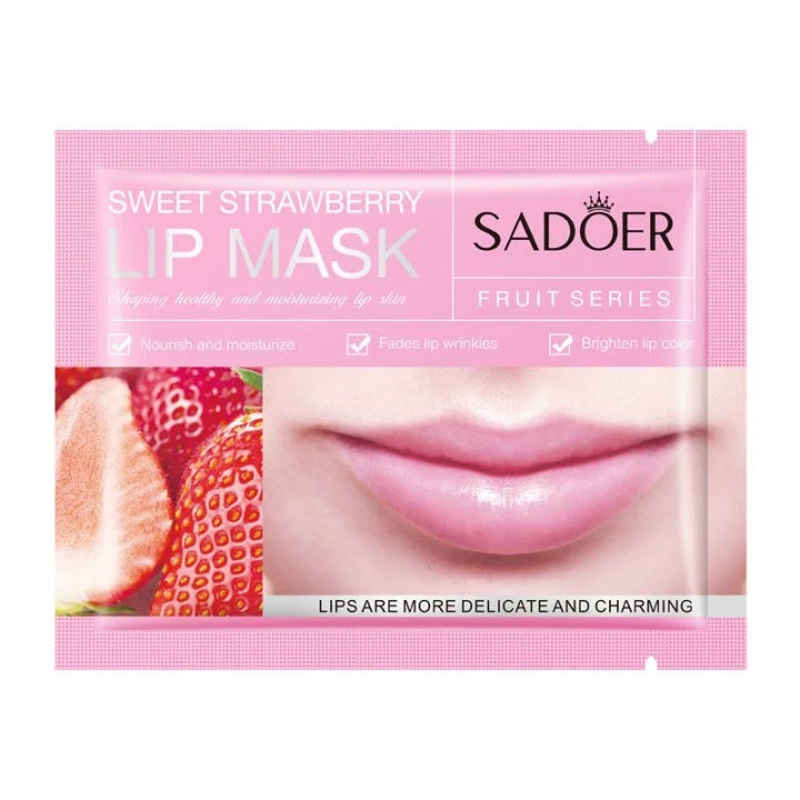 ماسک ورقه ای لب ترمیم کننده و آبرسان مدل توت فرنگی وزن 8 گرم