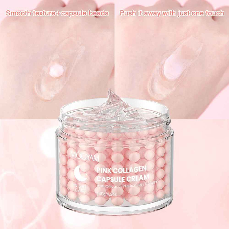 کرم کپسولی ضد چروک مویام مدل PINK COLLAGEN وزن 140 گرم