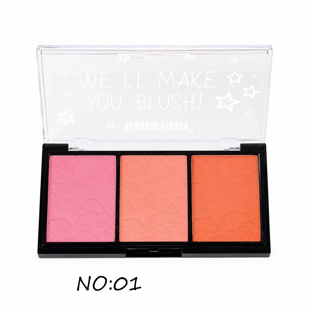 پالت رژگونه 3 تایی رومانتیک فلاور مدل WE'LL MAKE YOU BLUSH