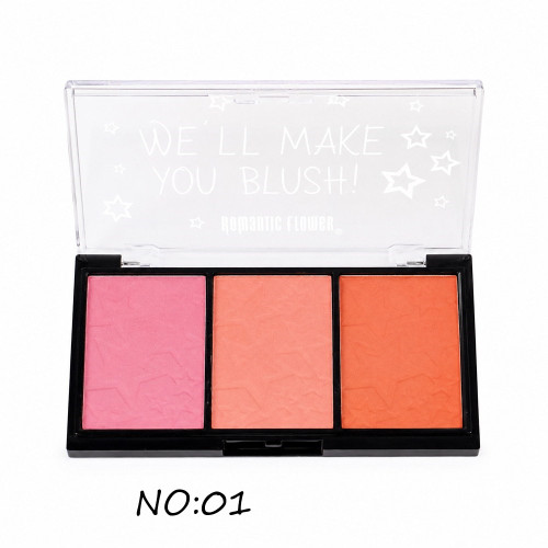 پالت رژگونه 3 تایی رومانتیک فلاور مدل WE'LL MAKE YOU BLUSH