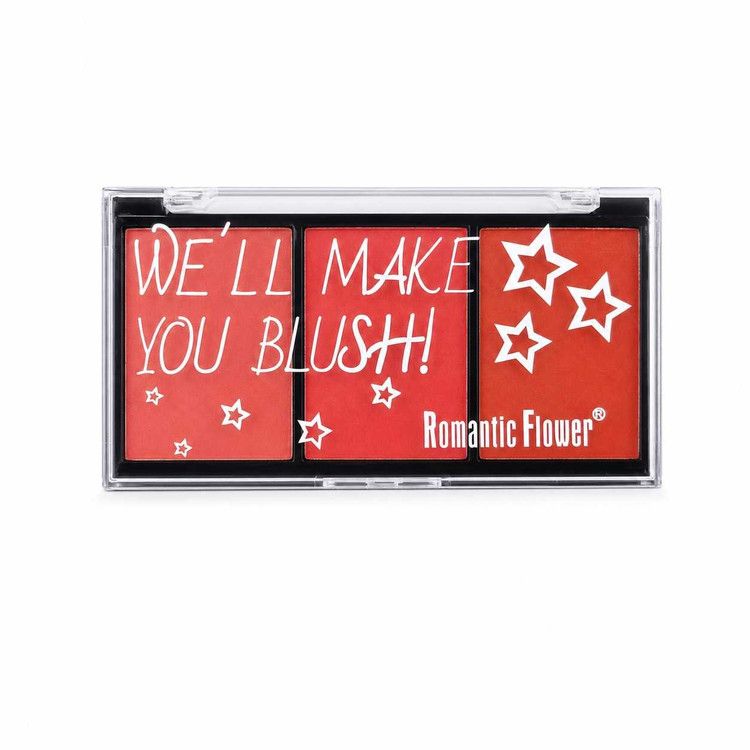 پالت رژگونه 3 تایی رومانتیک فلاور مدل WE'LL MAKE YOU BLUSH