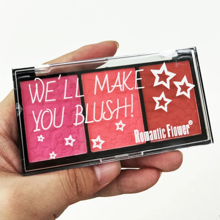 پالت رژگونه 3 تایی رومانتیک فلاور مدل WE'LL MAKE YOU BLUSH