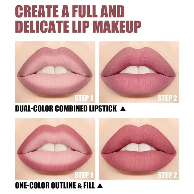 خط لب و رژ لب دو طرفه دراگون رانی مدل TWO COLOR