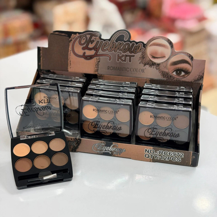 پالت سایه و کرم ابرو شش رنگ رومانتیک کالر مدل EYEBROW KIT