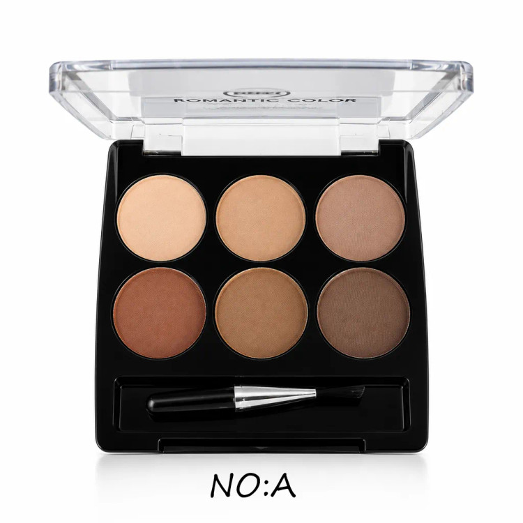 پالت سایه و کرم ابرو شش رنگ رومانتیک کالر مدل EYEBROW KIT