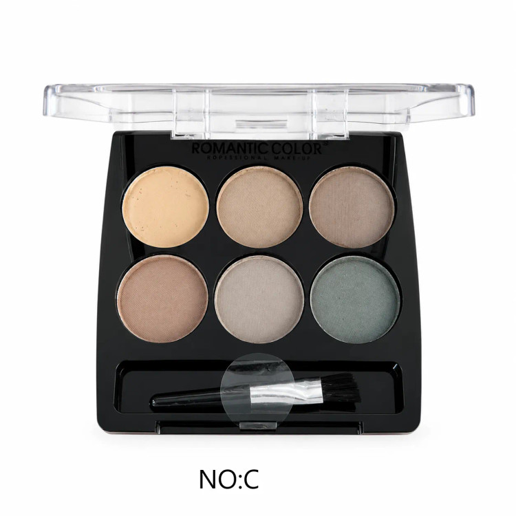 پالت سایه و کرم ابرو شش رنگ رومانتیک کالر مدل EYEBROW KIT