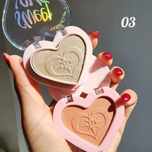 پالت رژگونه و هایلایتر هدی موجی مدل SWEET LOVE