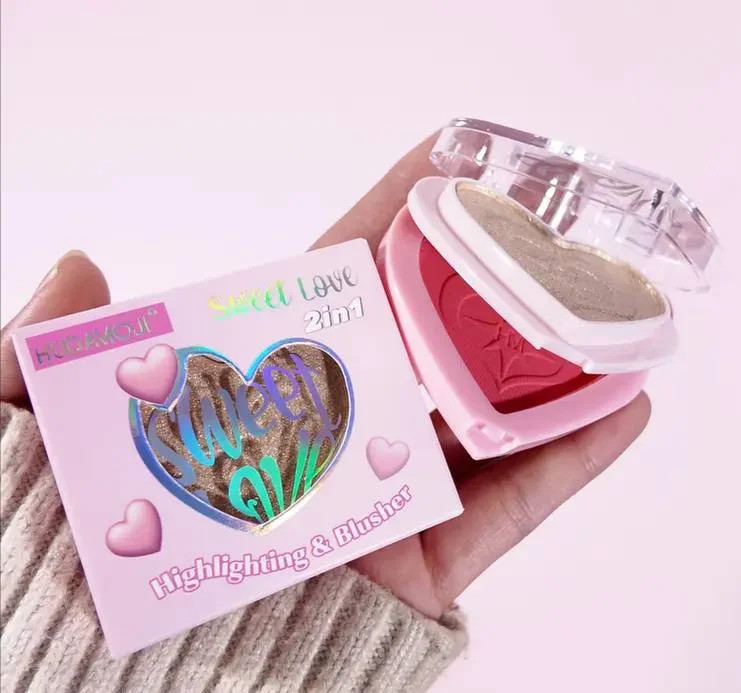 پالت رژگونه و هایلایتر هدی موجی مدل SWEET LOVE
