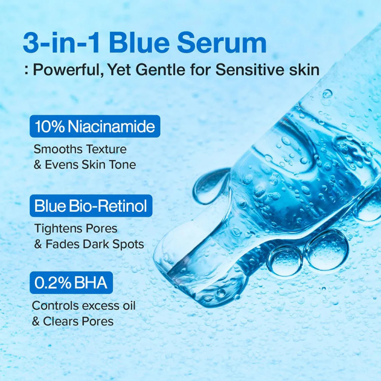 سرم صورت کنترل منافد نامبوزین شماره 3 مدل Blue Bio-Retinol حجم 30 میل