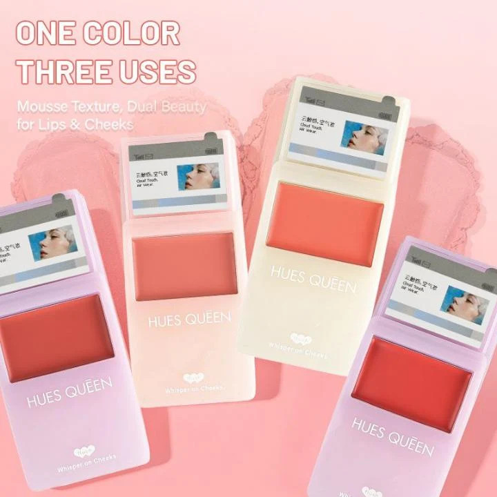 رژگونه موس لب دوکاره هویس کویین HUES QUEEN مدل Mousse Lip & Cheek