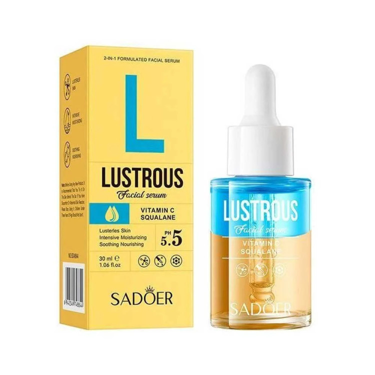 سرم صورت روشن کننده ویتامین C و اسکوالان سادور مدل Lustrous حجم 30 میل