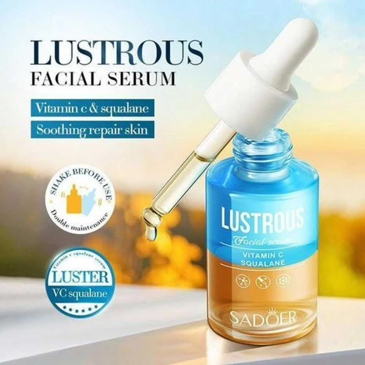 سرم صورت روشن کننده ویتامین C و اسکوالان سادور مدل Lustrous حجم 30 میل